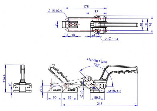 Latch Toggle Clamps Horizontal Versions